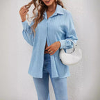 Casual Women's Textured Shirt Blouse