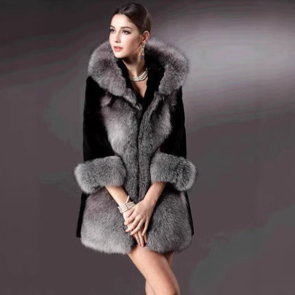 Women's Elegant and Warm Faux Fur Parka with Hood
