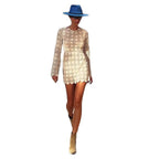 Women's Elegant Crocheted Mini Dress