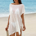 Women's Crochet Beach Cover-Up with Open Design and Elegant Eyelet Pattern
