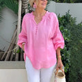 Casual Blouse with Balloon Sleeves