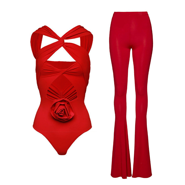 Women's Swimsuit and Flowing Pants