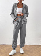Textured Hoodie and Joggers Set