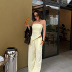 Women's Elegant Strapless Jumpsuit with Asymmetric Design