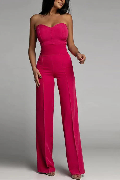 Elegant Women's Jumpsuit with Off-Shoulder Design and Wide Leg