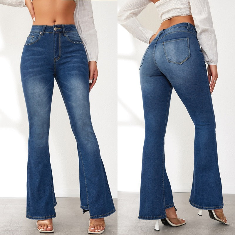 Women's High-Waisted Flared Jeans