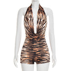 Women's Animal Print Bodycon Playsuit