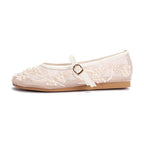 Women's Ballet Flats with Floral Embroidery