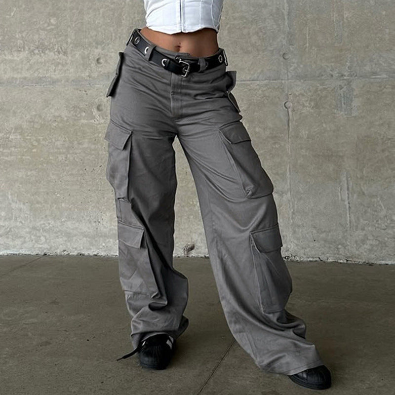 Women's Wide-Leg Cargo Pants with Functional Pockets