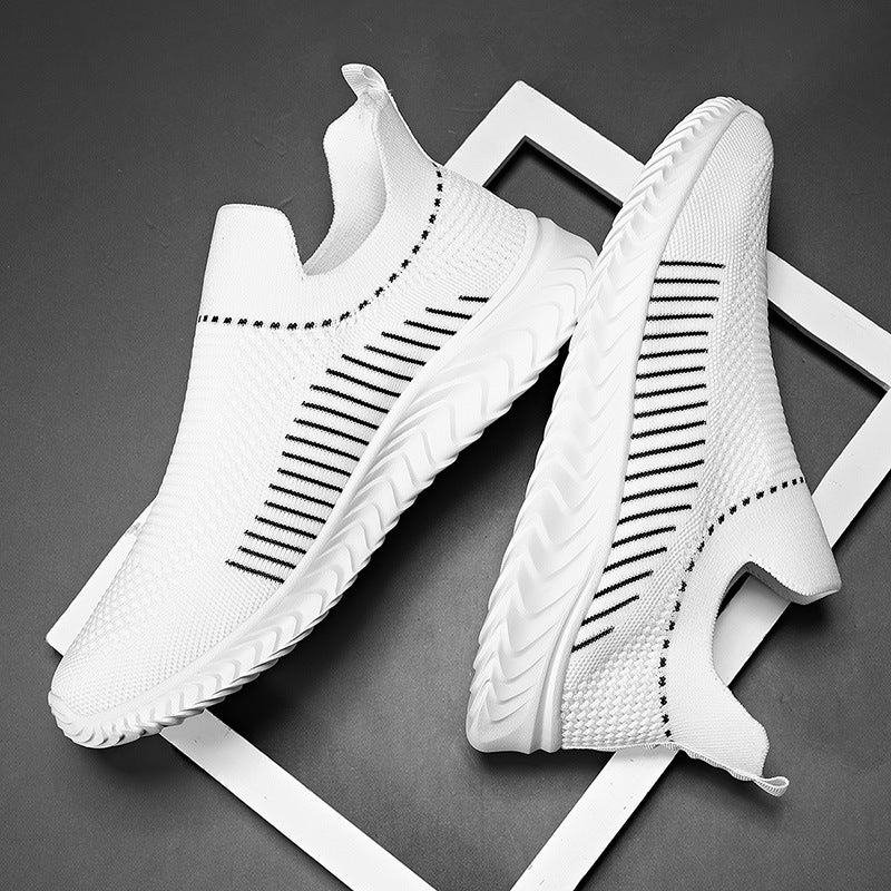 Women's Breathable Slip-On Sneakers with Elastic Ribbed Design