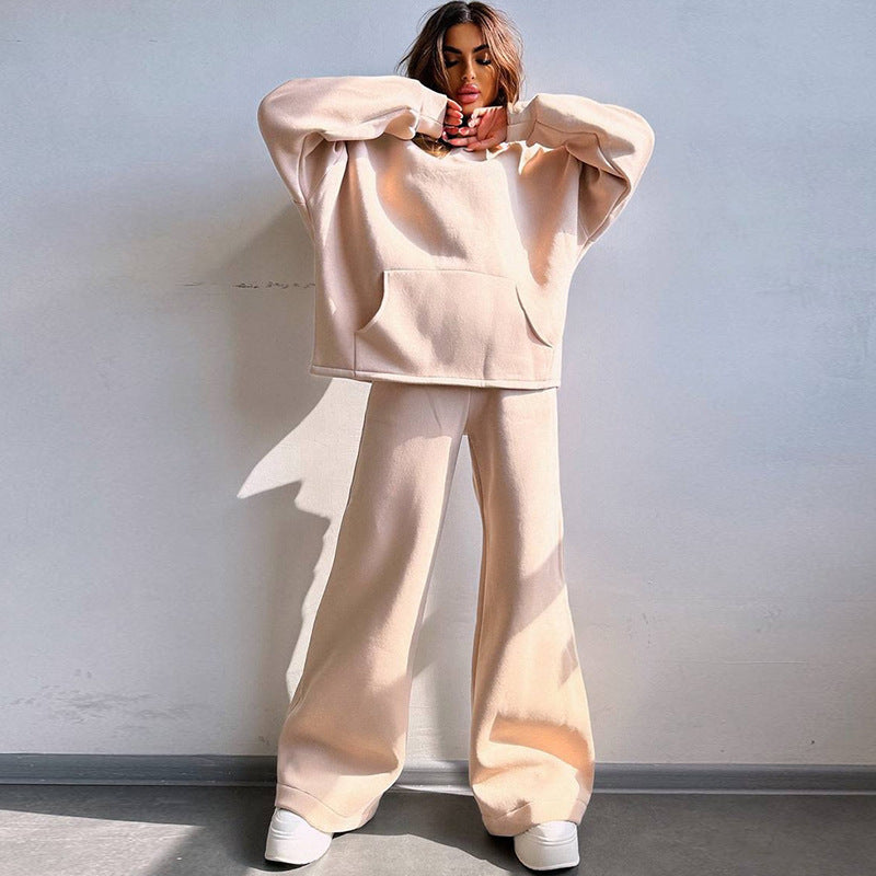 Women's Oversized Hoodie and Wide Leg Leisure Pants
