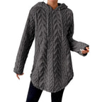 Women's Cozy Textured Hooded Knit Sweater