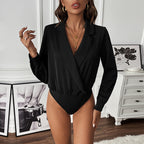 Women's Wrap Blouse with Puff Sleeves