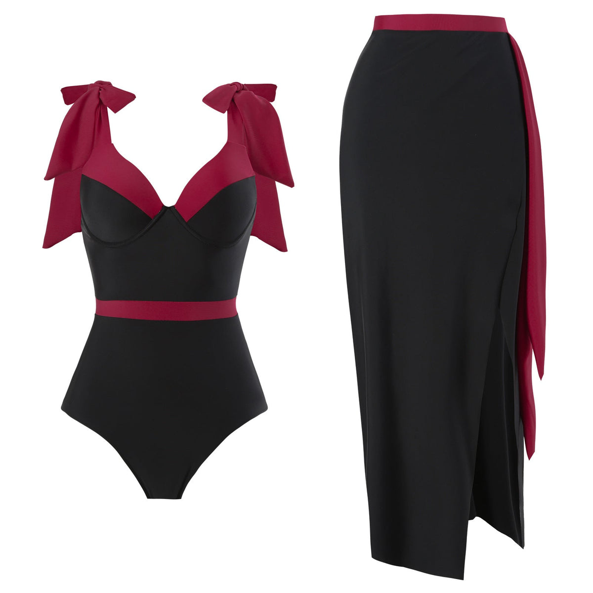 Women's Swimsuit with Ruffle Details and High Leg Cut