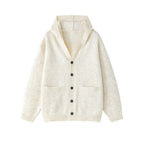 Women's Cozy Cardigan with Open Collar and Practical Pockets