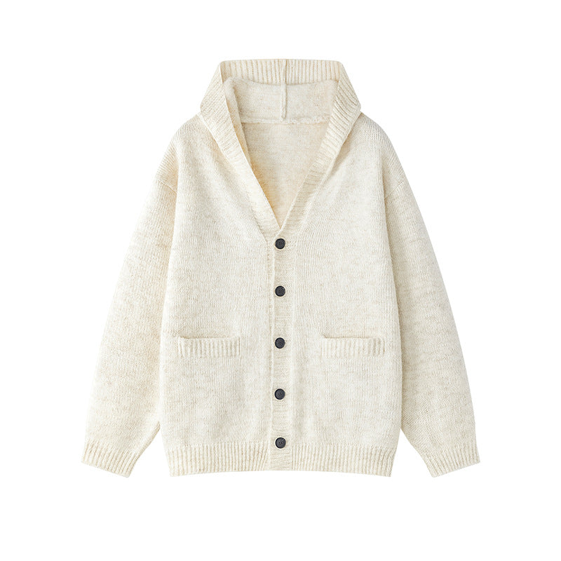 Women's Cozy Cardigan with Open Collar and Practical Pockets