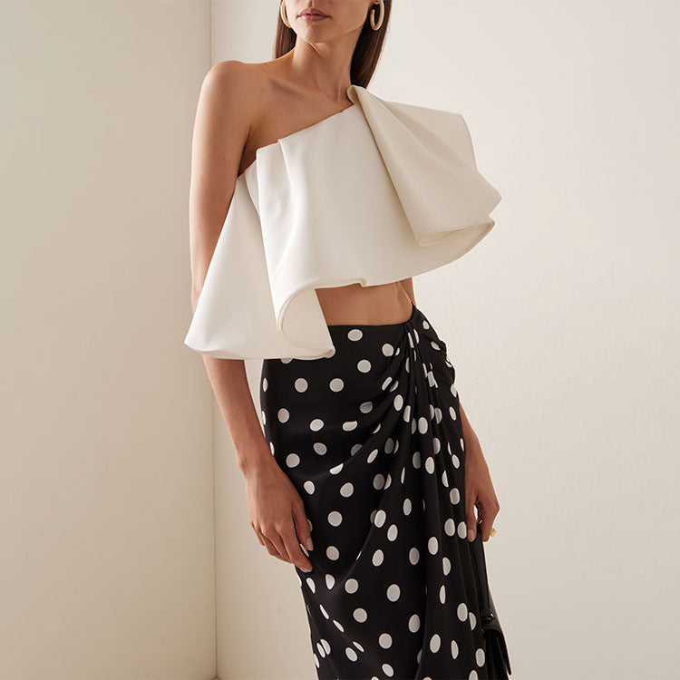 Women's Swimsuit Set with Fashionable Wrap Skirt and Elegant Ruffle Top