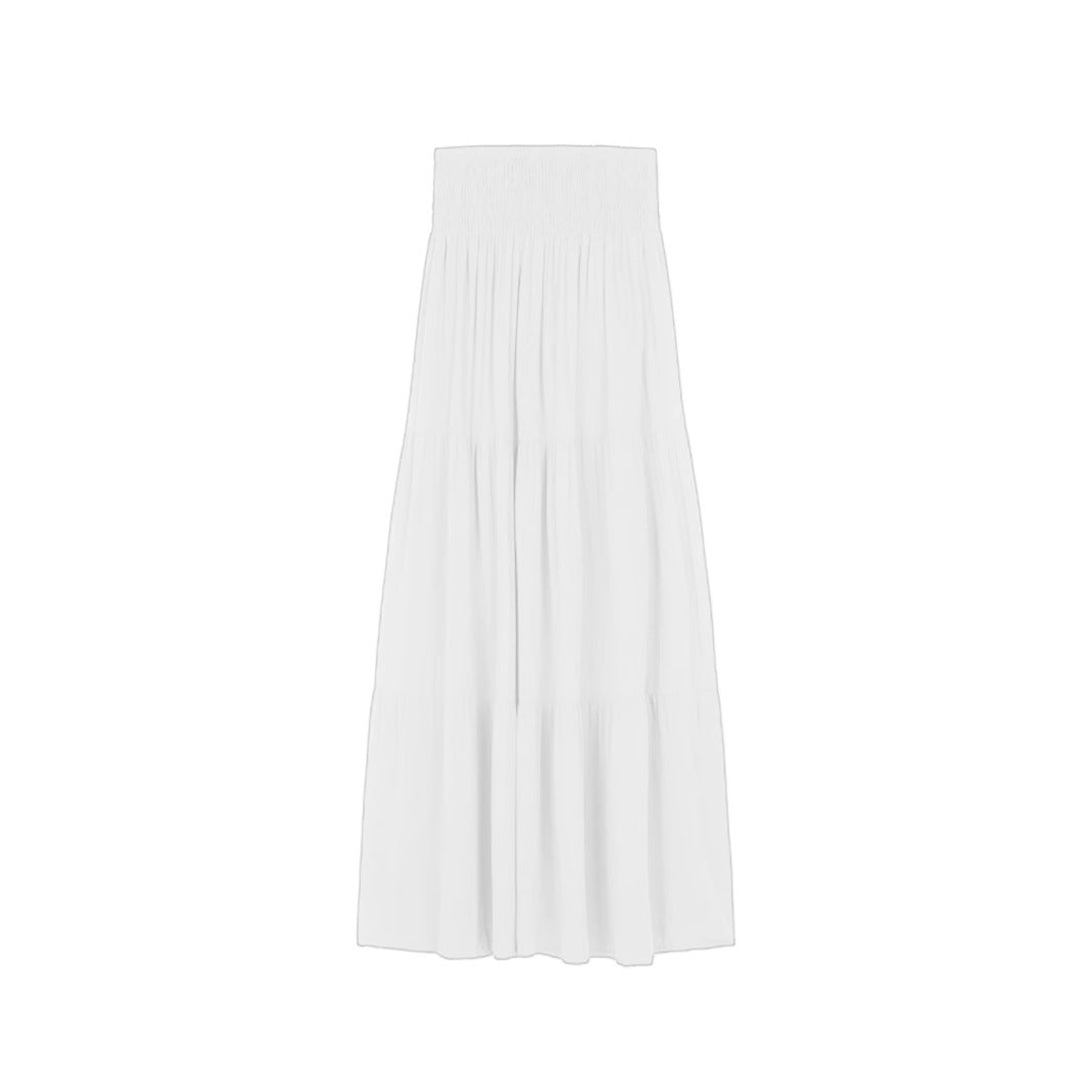 Women's Voluminous Maxi Skirt with Elastic Waistband