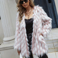 Women's Fluffy Faux Fur Jacket with Long Cut and Loose Design