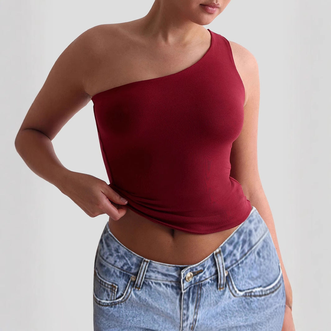 Women's Asymmetric Elastic Tank Top