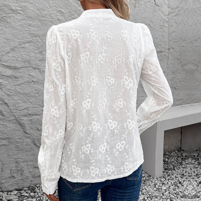 Women's Blouse with Floral Embroidery
