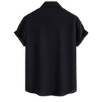 Women's Short-Sleeve Shirt with Textured Fabric and Loose Fit