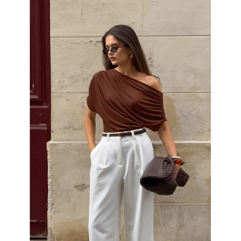 Women's Asymmetric Draped Top