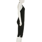 Women's Bodycon Jumpsuit with Deep Back and Clean Design
