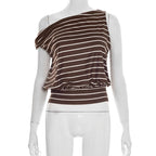 Women's Asymmetrical Striped Top