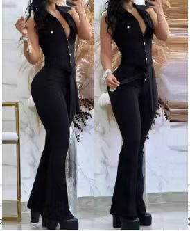 Elegant and Figure-Hugging Flared Jumpsuit