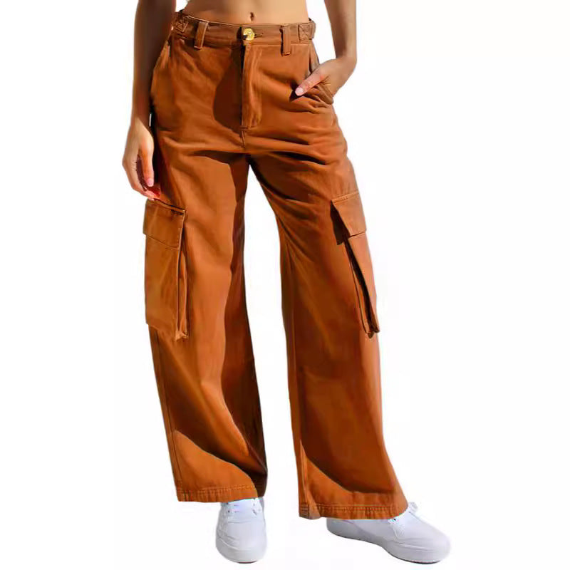 Women's Wide-Leg Cargo Pants with Practical Pockets