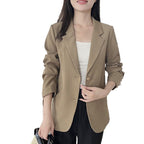 Women's Elegant Structured Blazer Jacket with Pockets