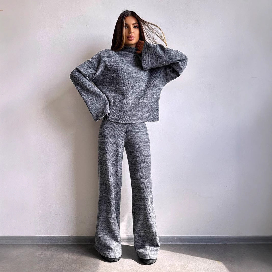 Women Comfortable Sweat Loungewear Suit with Wide Cut and High Sleeves