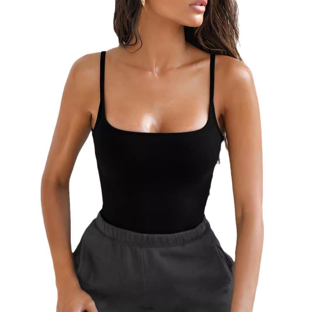 Sleeveless Ribbed Tank Top with Ruching