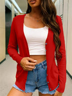 Elegant Cardigan with Wavy Hem