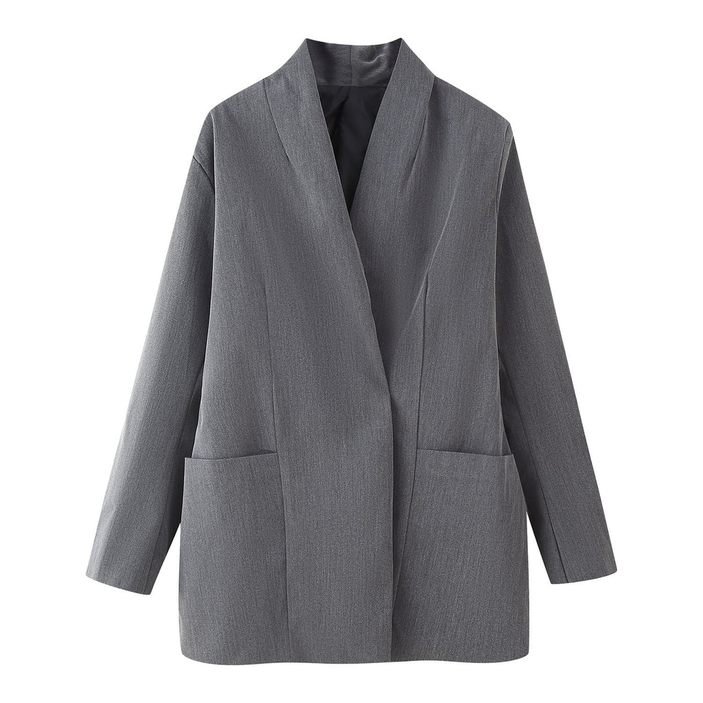 Elegant Blazer Jacket with Pockets and Modern Cut