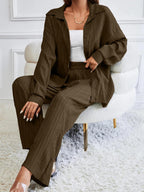 Casual Two-Piece Set with Button Detail