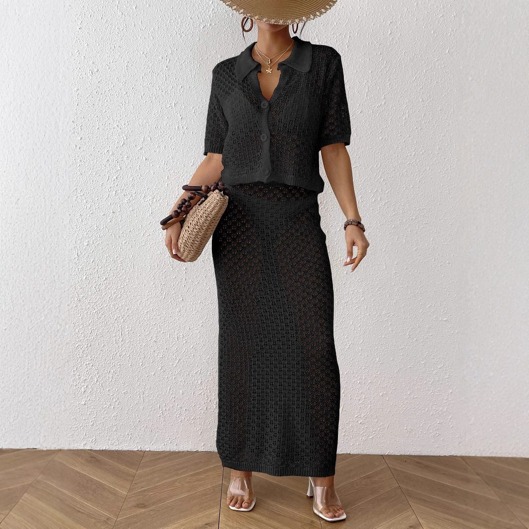 Casual Women's Crochet Jumpsuit with Button Detail
