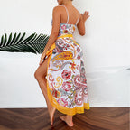 Women's Swimwear with Floral Print and Sheer Sarong Cover-Up