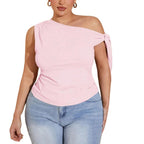 Women's Asymmetrical Tie-Front Top