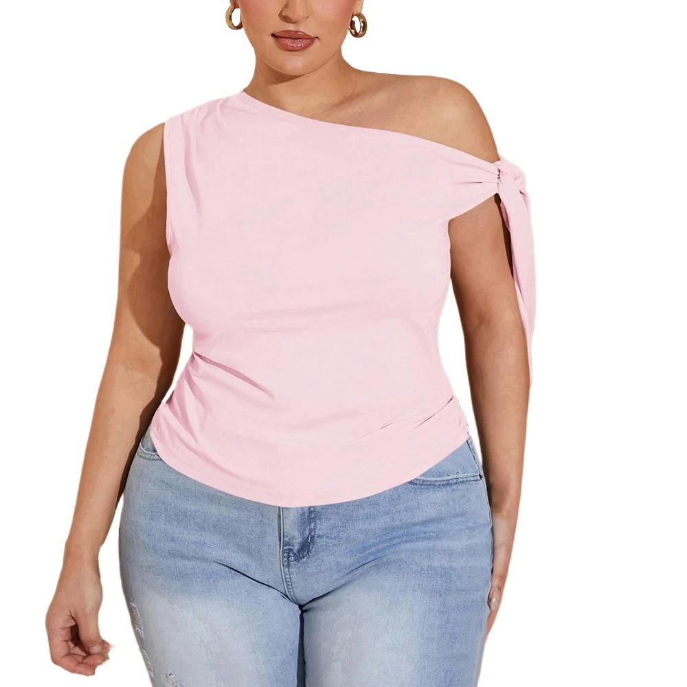 Women's Asymmetrical Tie-Front Top
