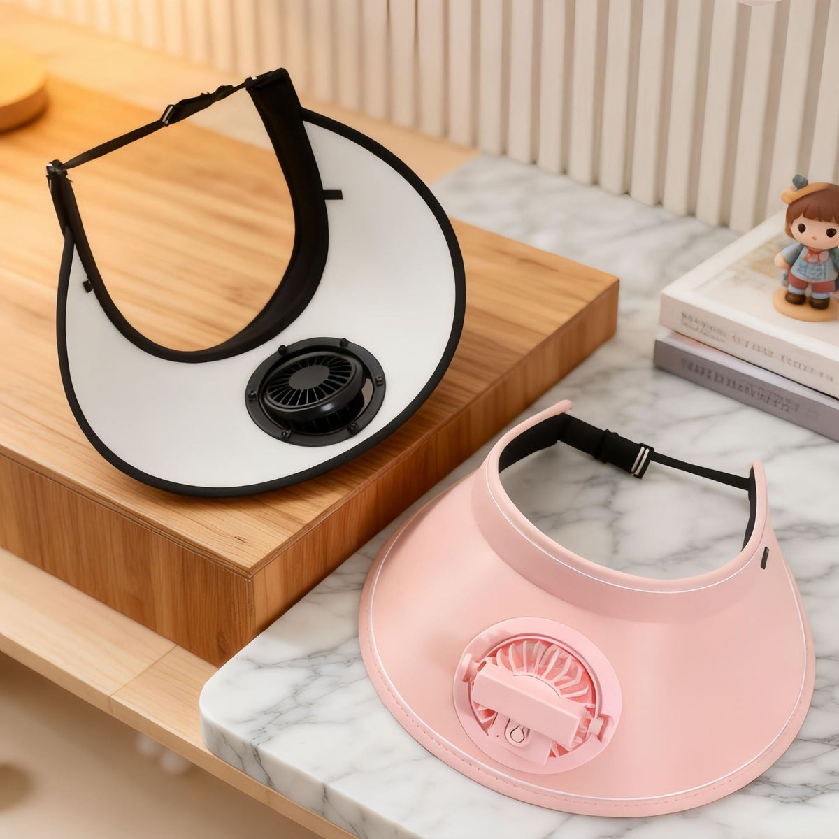 Women’s Wearable Cooling Hood with Integrated Fan