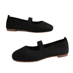 Women's Ballet Flats with Elastic Strap and Textured Finish