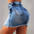 Women's Denim Skirt with Innovative Zipper and Casual Look