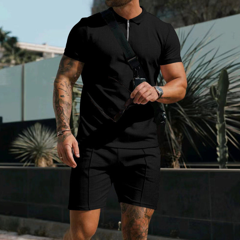 Men's Polo Shirt and Chino Shorts Set