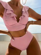 Women's Ruffled High-Leg Swimsuit