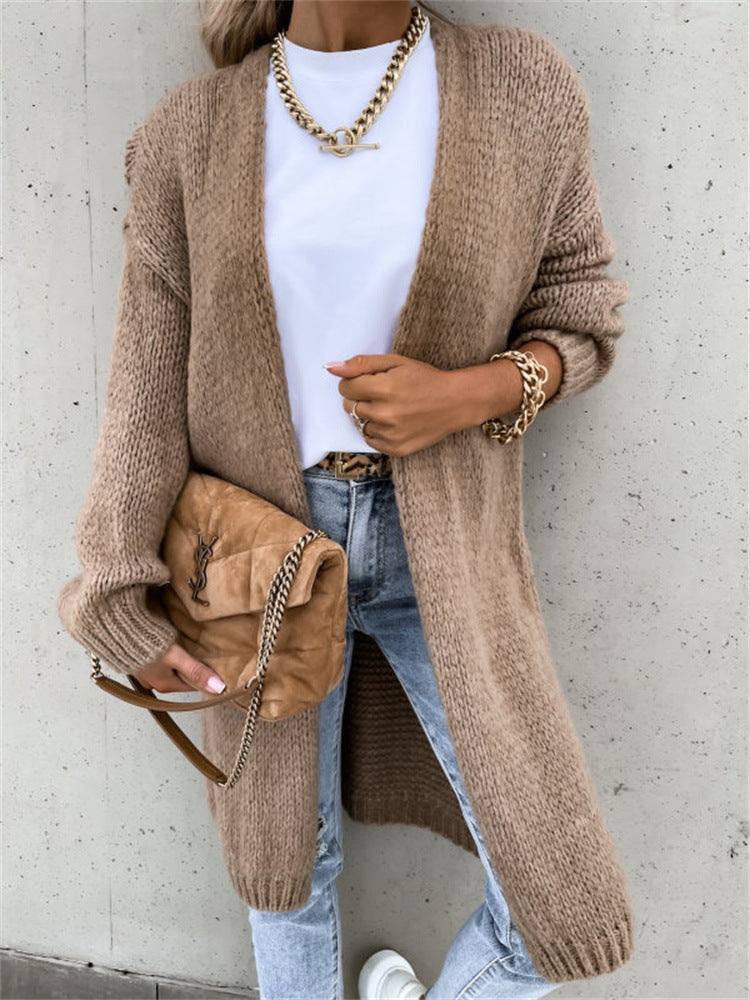Women's Chunky Knit Cardigan with Loose Fit