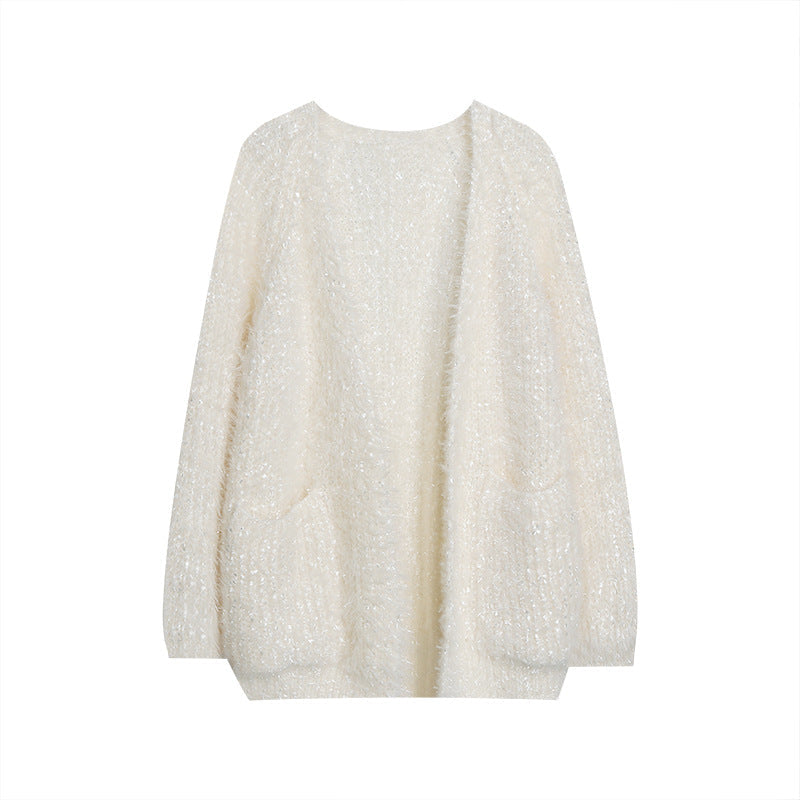 Women's Glitter Knit Cardigan in a Modern Casual Look