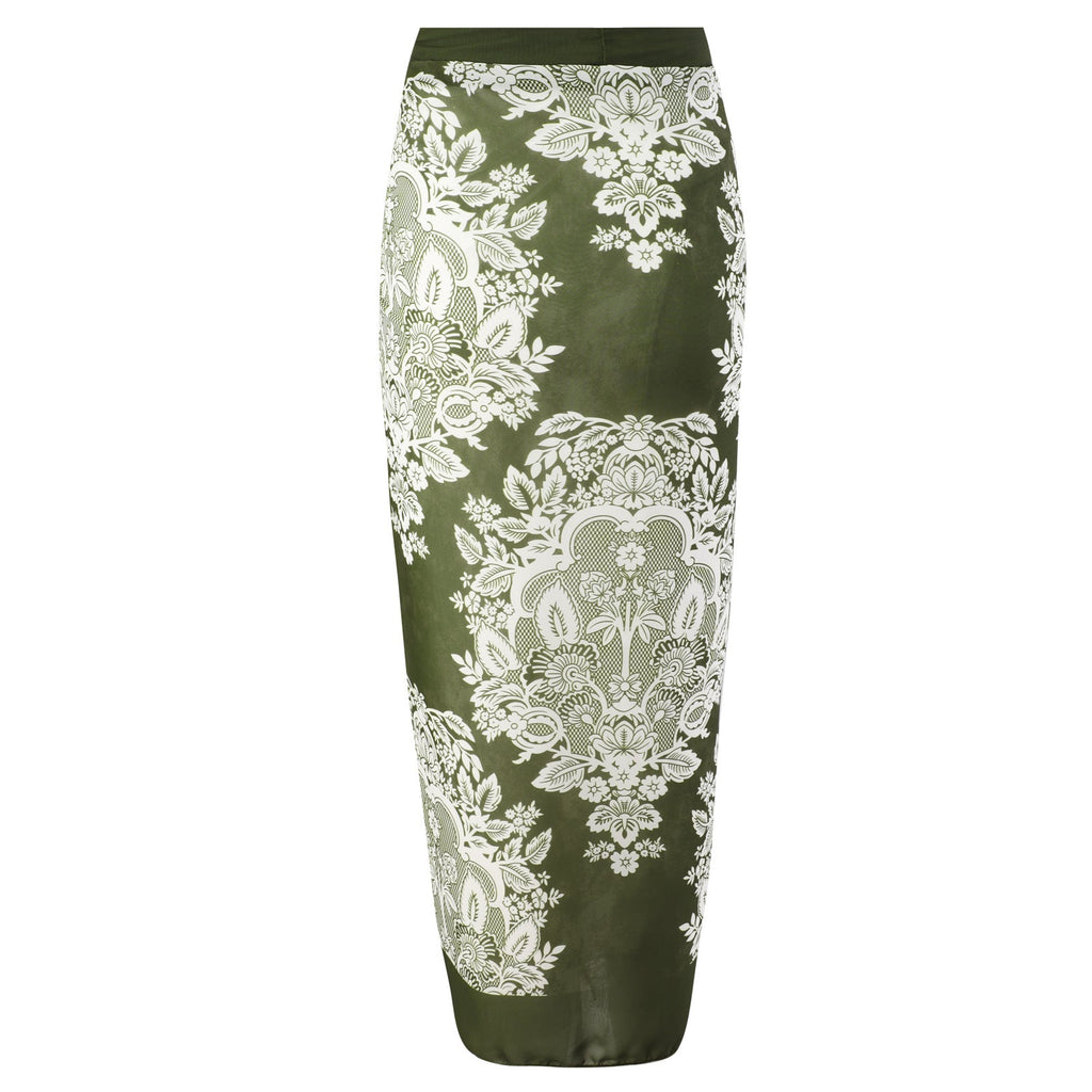 Women's Swimsuit with Wrap Skirt and Floral Design