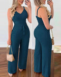 Women's Wide-Leg Jumpsuit with Sash